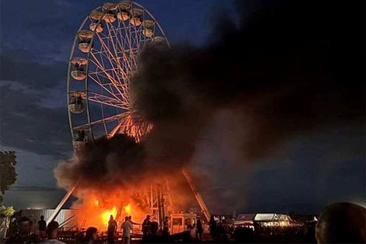 Más de veinte heridos al incendiarse la noria del Highfield Festival